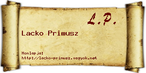 Lacko Primusz névjegykártya