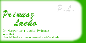 primusz lacko business card
